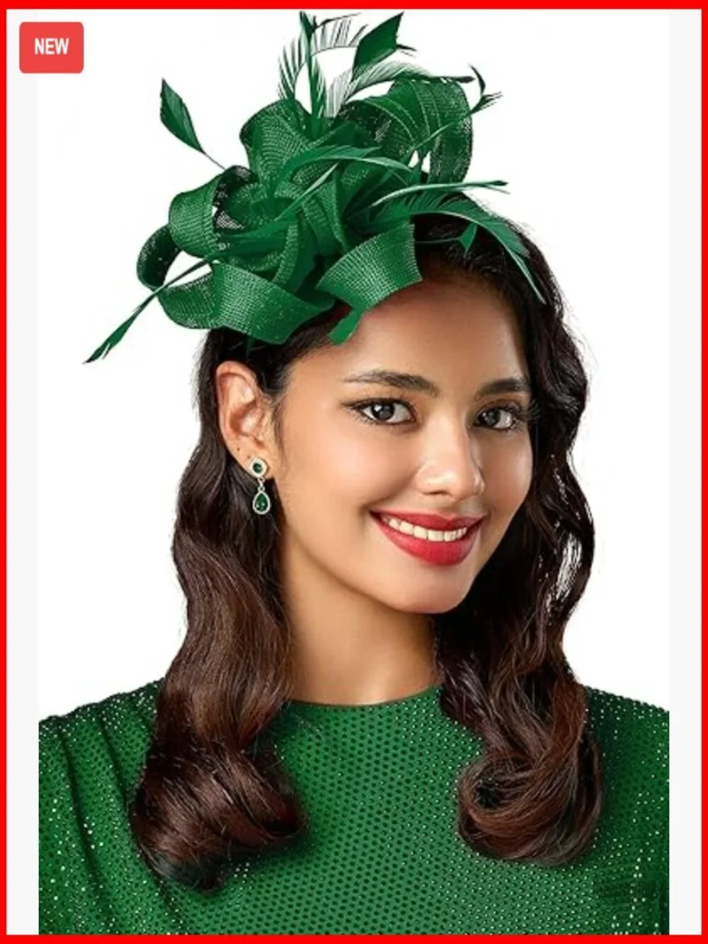 One Size Fascinator Hat with Feathers and Ribbon for Weddings and Tea Parties